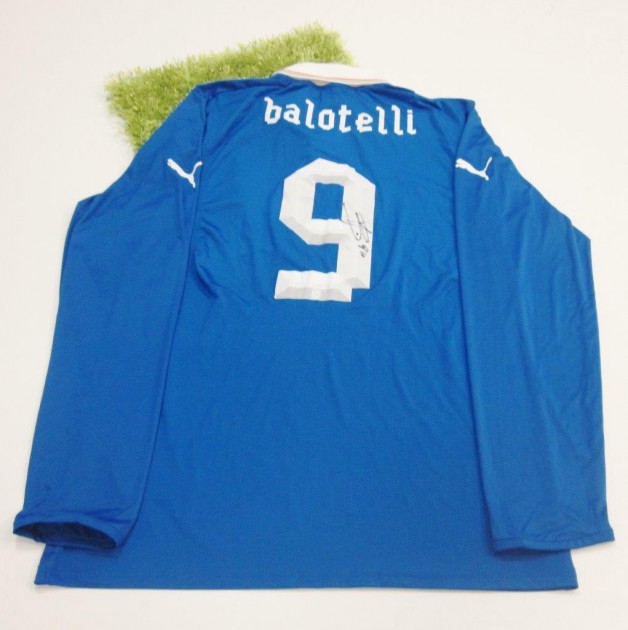 Maglia Balotelli Italia, preparata amichevole 2013 - autografata