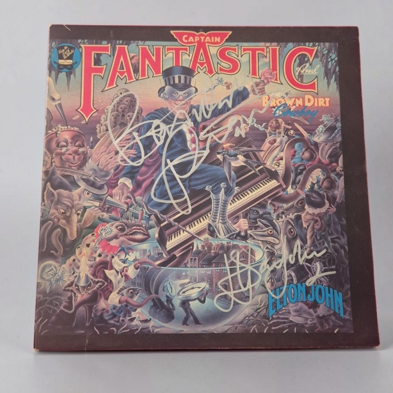 Elton John and Bernie Taupin Signed 'Captain Fantastic And The BrownDirt Cowboy' Vinyl LP