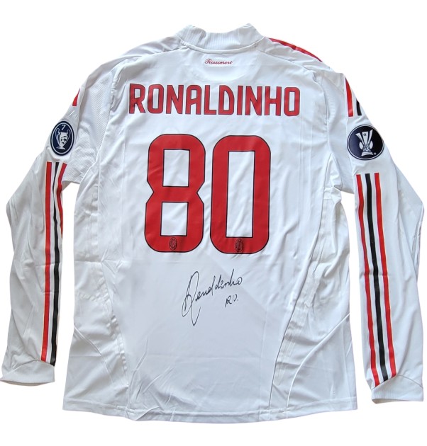 Ronaldinho's Milan Signed Match-Issued Shirt, UEFA Cup 2008/09