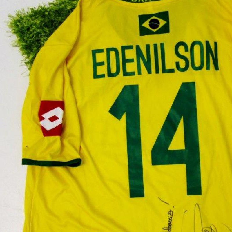 Edenilson match worn shirt, Partita Mundial, Italy-Brazil - signed