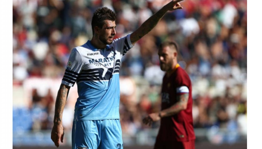 Acerbi's Match Shirt, Roma-Lazio 2018/19 - "50 anni AIC" Patch
