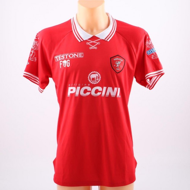 Fossati Perugia match issued shirt, Serie B 2014/2015 - signed
