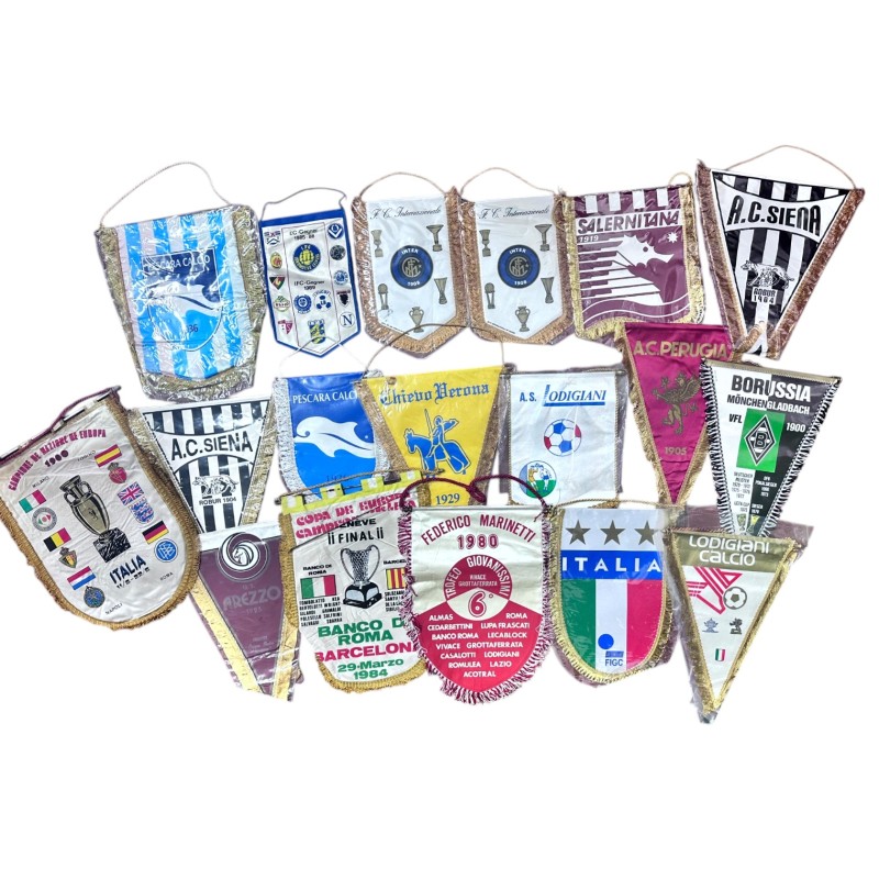 Collection of Eighteen Mixed Official Pennants, 1980/90s