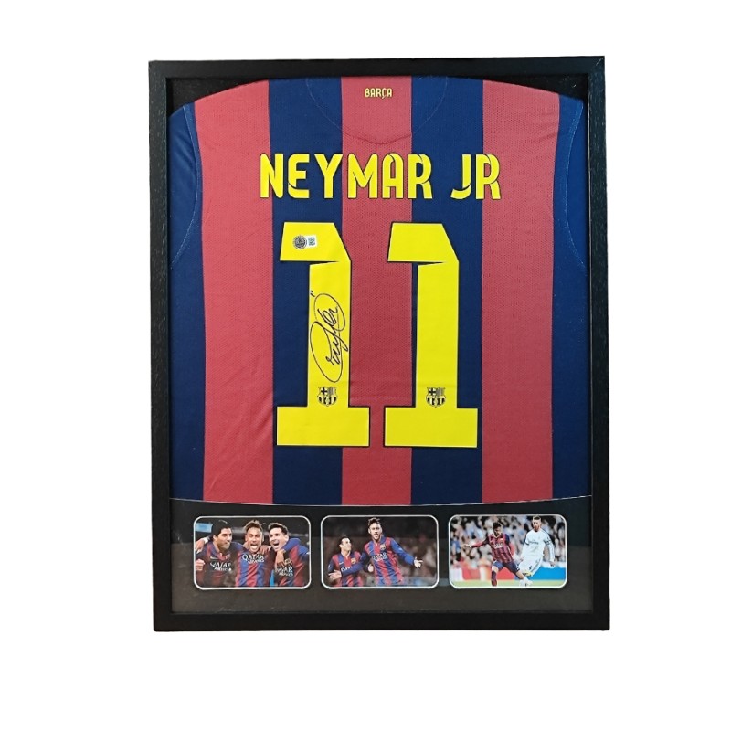 Maglia Neymar FC Barcelona in cornice deluxe di alta qualità - Autografata