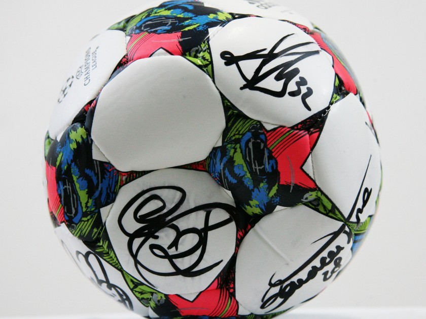 Official Champions League 2015 ball, signed by Milan players