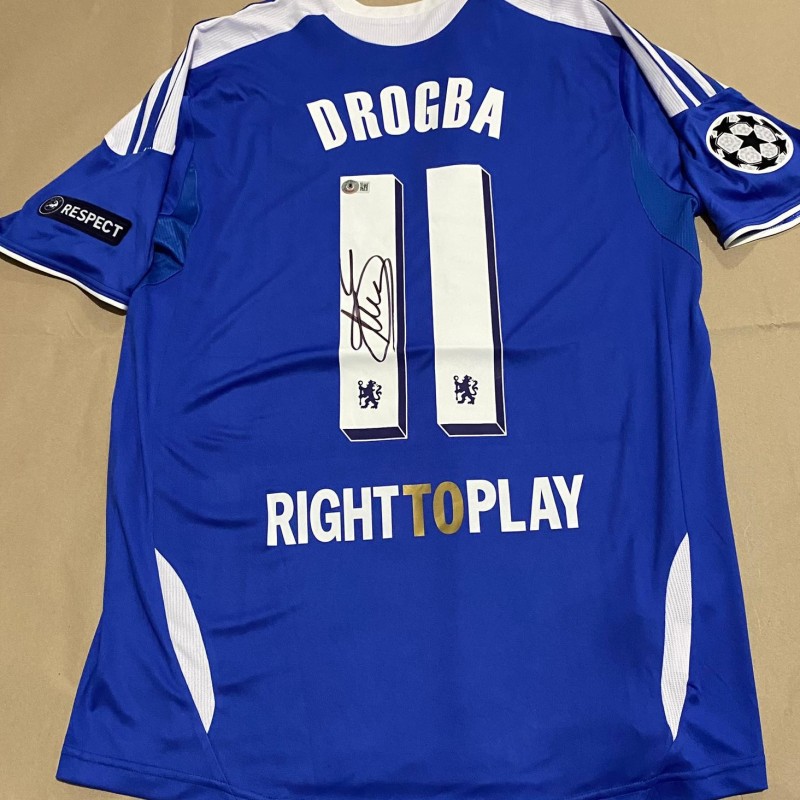 Didier Drogba's Chelsea Champions League Winners 2012 Signed Replica Shirt