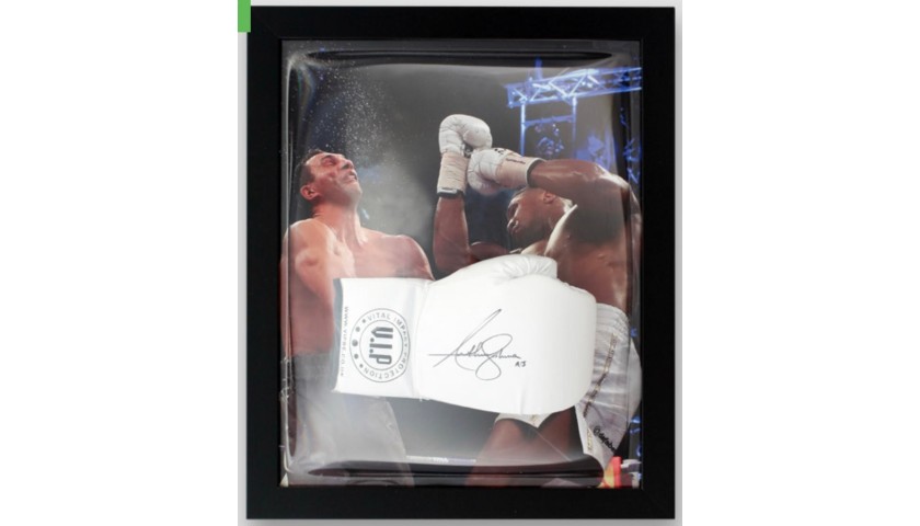 Anthony Joshua Signed and Framed V.I.P. White Boxing Glove