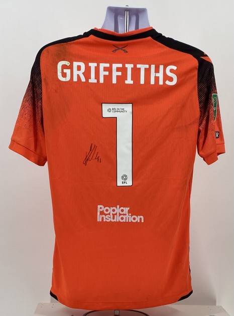 Griffiths' Bristol Rovers EFL Carabao Cup Signed Match Worn Shirt, vs Cardiff