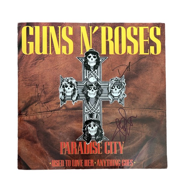 Vinile 12" "Paradise City" dei Guns N' Roses - Autografato