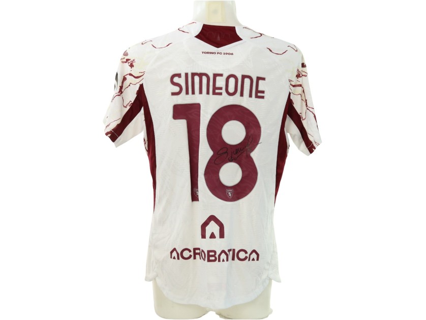 Maglia Simeone Unwashed Roma vs Torino, 2025 - Autografata