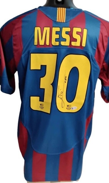 Messi Replica FC Barcelona Signed Shirt, UCL Final Paris 2006