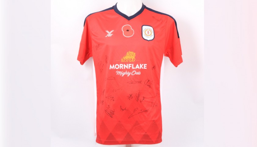 Crewe Alexandra Official Poppy Shirt Signed by the Team