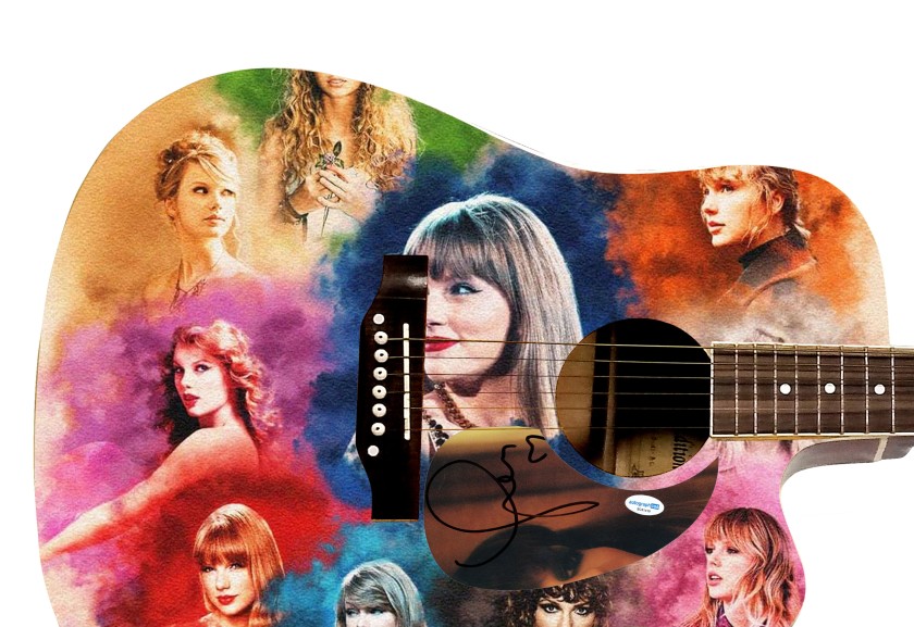 Chitarra Taylor Swift firmata con battipenna Custom Signature Edition