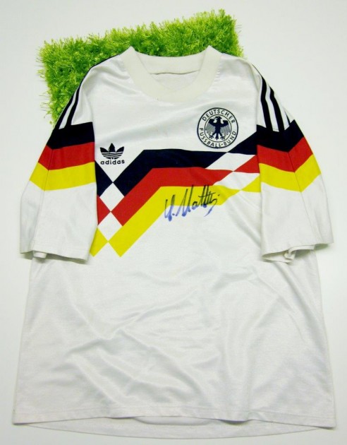West Germany match worn shirt, Matthaus, friendly match in 1990 - signed