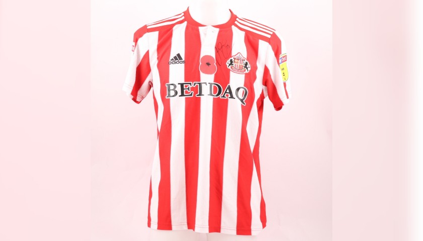Baldwin's Sunderland AFC Worn and Signed Poppy Shirt