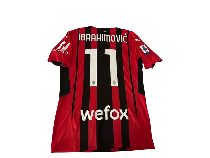 R - Ibrahimovic's Milan Match-Issued Shirt, 2021/22