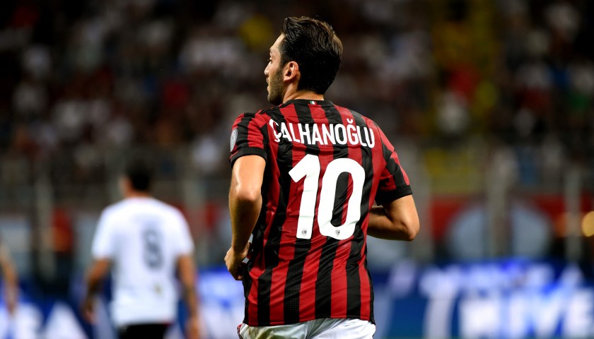 Calhanoglu's Signed Match-Issued 2017 Milan-Bologna Shirt