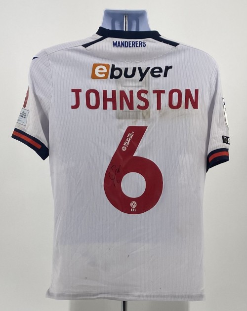 Maglia firmata di George Johnston del Bolton Wanderers, contro il Burton Albion