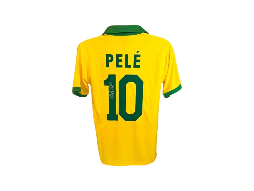 Maglia Brasile Mondiali di calcio incorniciata - Autografata da Pelé 