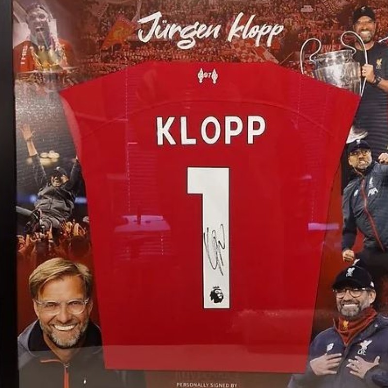 Maglia del Liverpool 2023/24 di Jurgen Klopp firmata e incorniciata