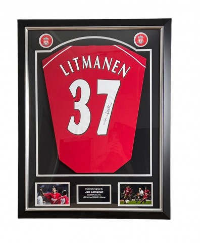 Jari Litmanen's Liverpool 2000/01 Signed and Framed Shirt