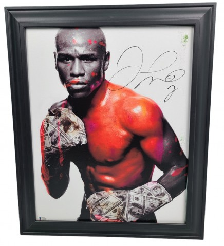 Floyd Mayweather Jr. Autographed Framed Painting