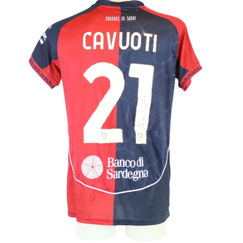 Cavuoti's Signed Issued Shirt, Cagliari vs Pisa 2025