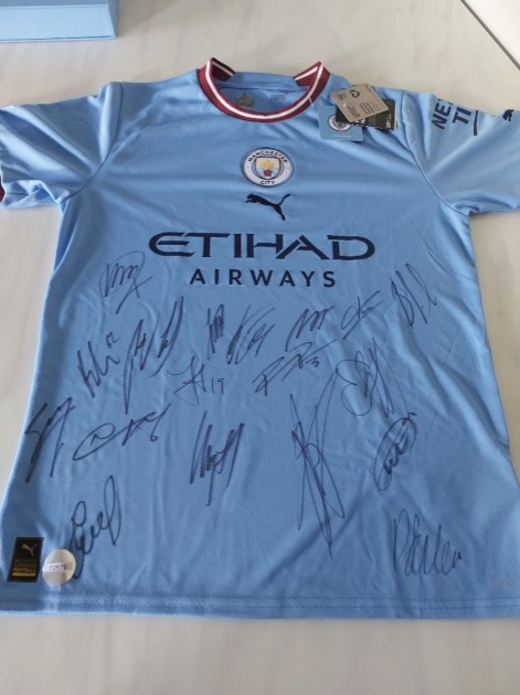 Manchester City 2022/23 Treble Winners Squad Signed Shirt