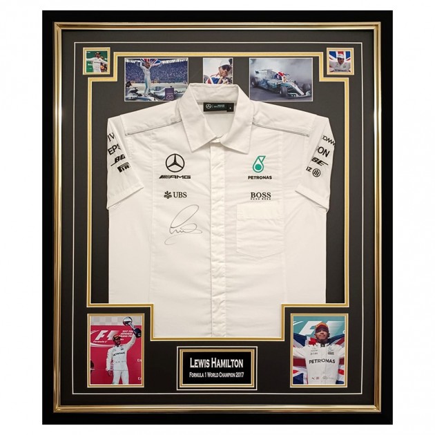 Lewis Hamilton Signed and Framed Shirt