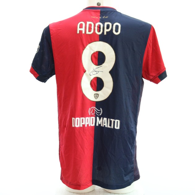 Adopo's Signed Unwashed Shirt, Cagliari vs Carrarese Coppa Italia 2024