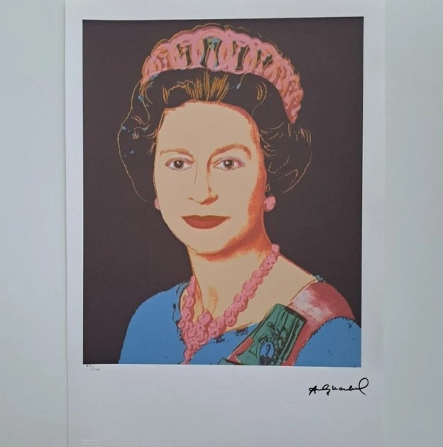 "Queen Elizabeth II" Lithograph Signed by Andy Warhol 