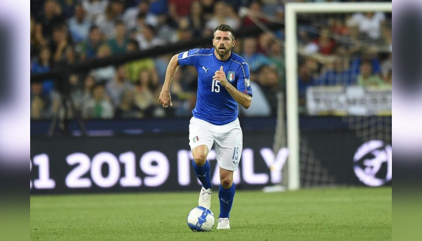 Barzagli's Match Signed Shorts, Italy-Spain 2016