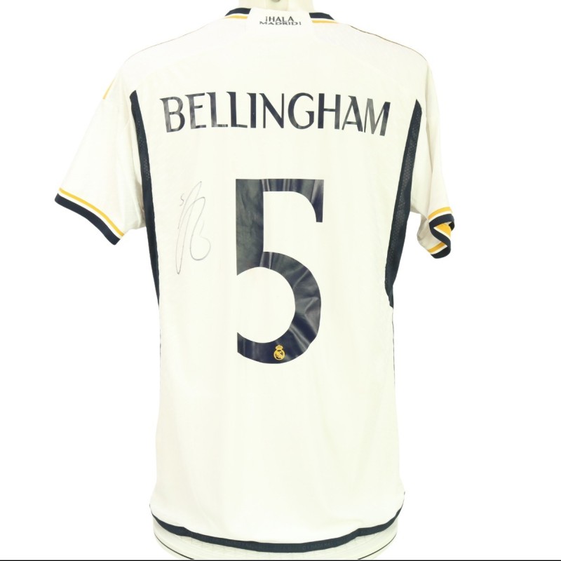 Bellingham Official Signed Real Madrid Shirt, UCL 2023/24