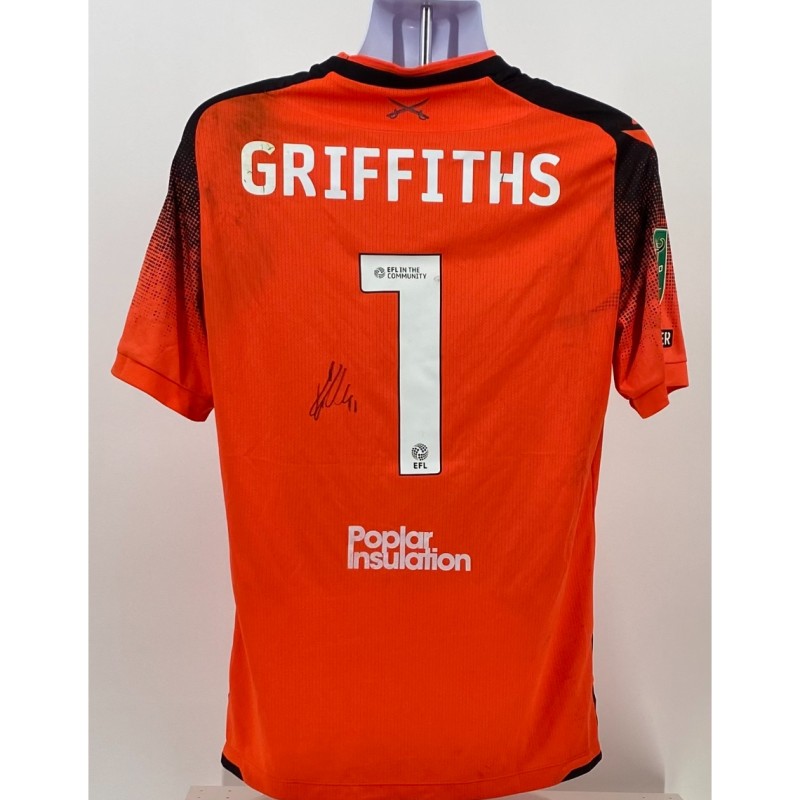 Griffiths' Bristol Rovers EFL Carabao Cup Signed Match Worn Shirt, vs Cardiff