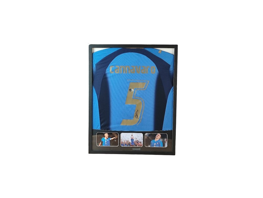 Fabio Cannavaro's Italy Signed Shirt in a Deluxe High-Quality Frame