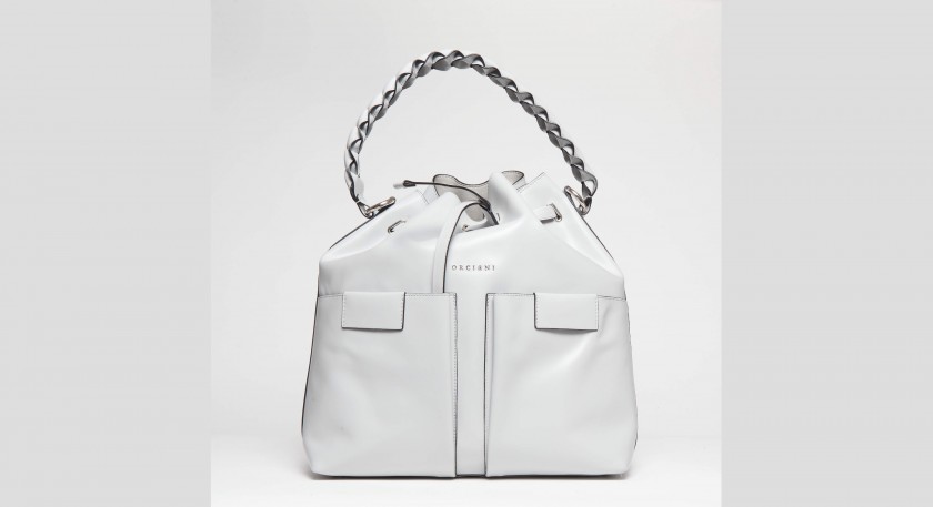 "Tessa" Grey Bucket Bag by Orciani