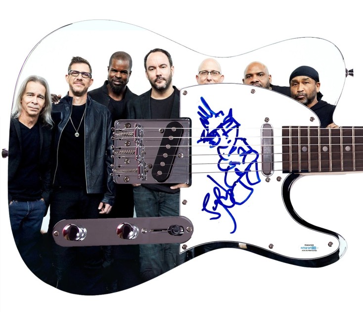 Stefan Lessard of The Dave Matthews Band Signed Graphics Guitar