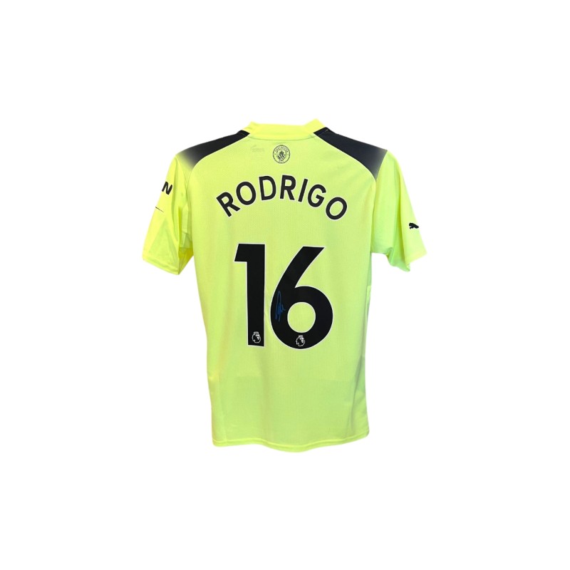 Maglia third ufficiale firmata da Rodrigo per il Manchester City 2022/23