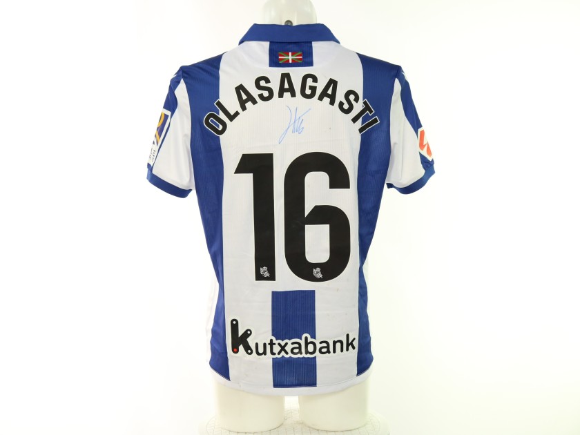 Maglia Olasagasti Real Sociedad vs Getafe Unwashed, 2025 - Autografata