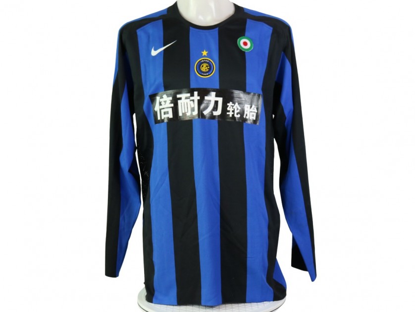 Fc Inter Maglia Gara Home Nero Azzurra Pirelli Maglietta Inter