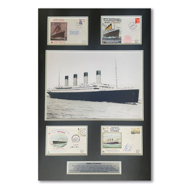 Robert Ballard, Millvina Dean, Eva Hart And Edith Haisman Titanic Signed Display