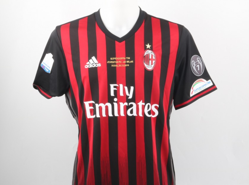 Bacca Match Issued Shirt, TIM Supercup Milan-Juventus - Special Sewing