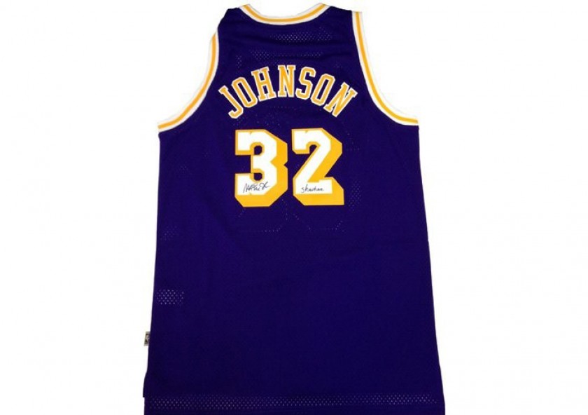 Official Replica LA Lakers Jersey Signed by Magic Johnson