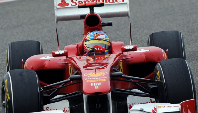 Fernando Alonso's Used and Signed Ferrari Visor 