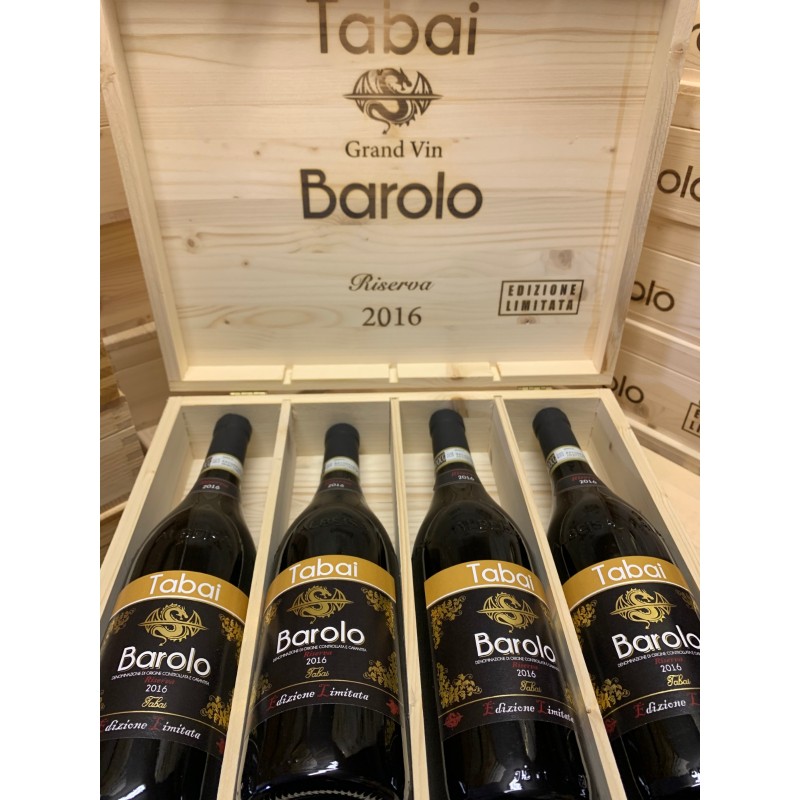 Box 4 Bottles Barolo Vintage Riserva 2016 Tabai Limited Edition