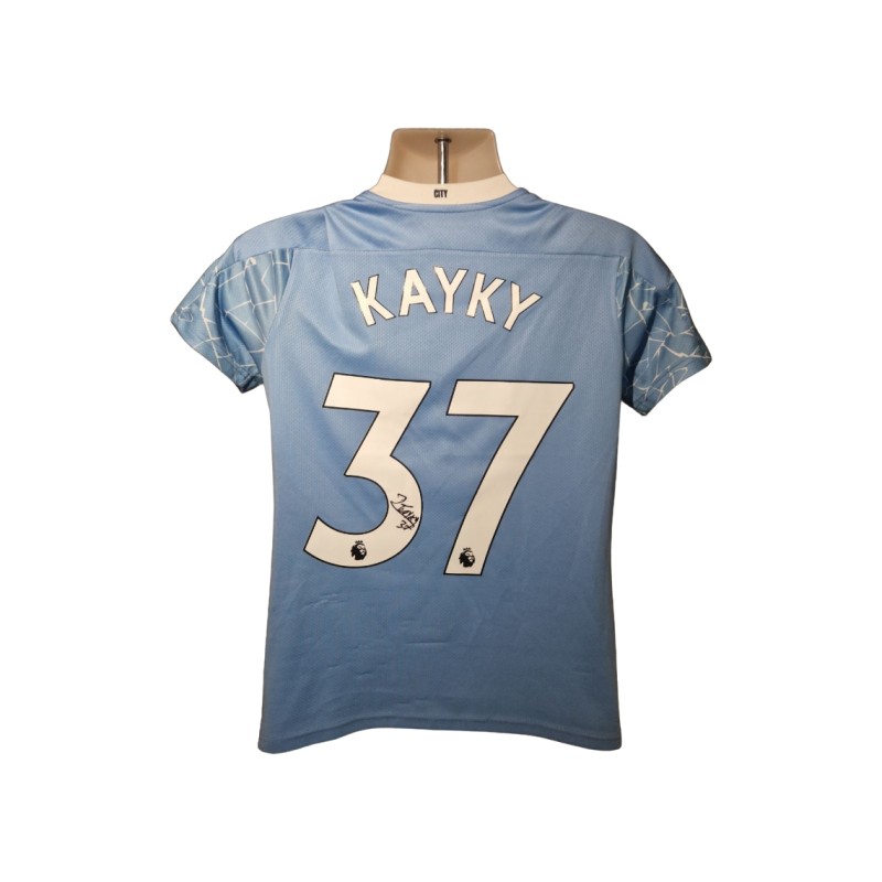 Kayky Signed Manchester City 2020-21 Official Home Football Shirt