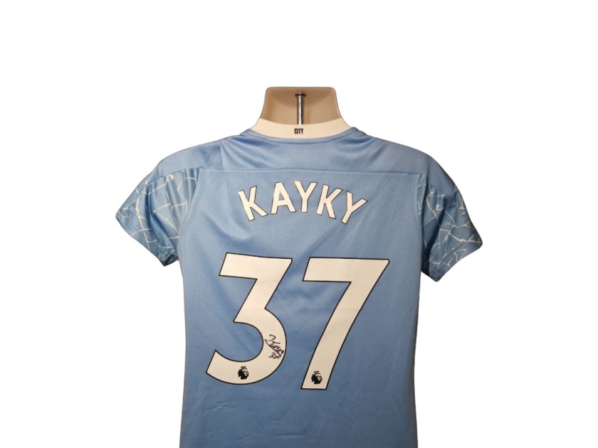 Kayky Signed Manchester City 2020-21 Official Home Football Shirt