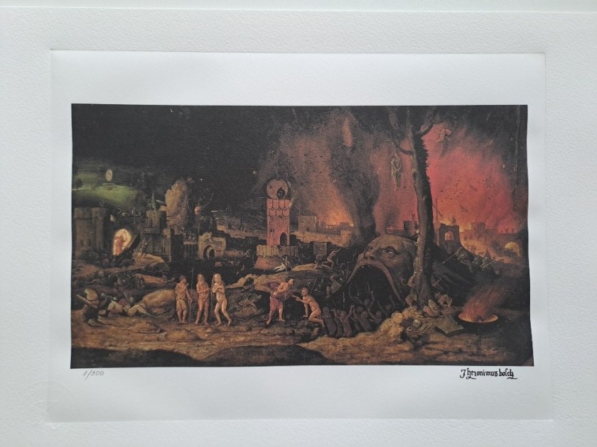 "The Harrowing of Hell" Lithograph Signed by Hieronymus Bosch