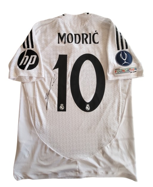 Modric's Real Madrid vs Atalanta Signed Match-Issued Shirt, UEFA Supercup 2024 Finals