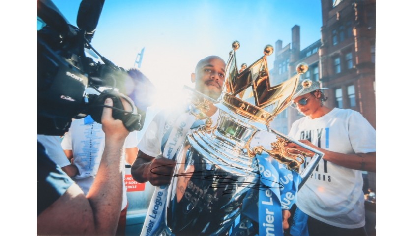 "Champions Parade" Photograph Signed by Kompany